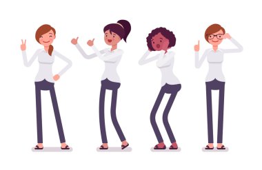 Bir resmi katip giymek kadın karakter ayarla