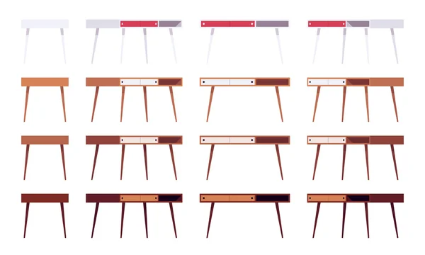 Набор столов с ящиками — стоковый вектор