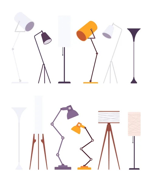Ensemble de lampadaires — Image vectorielle