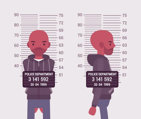 Mugshot de un joven negro — Archivo Imágenes Vectoriales