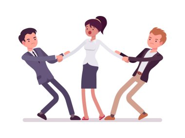 Bir kadın çekiştirmeye erkekler