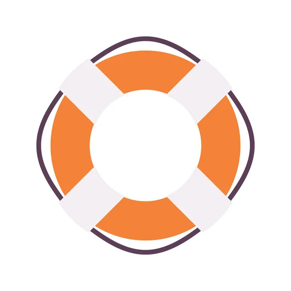 Anel de bóia de vida na cor laranja e branca — Vetor de Stock