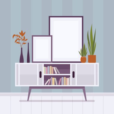 Boşaltmak için iki kare ile Retro iç