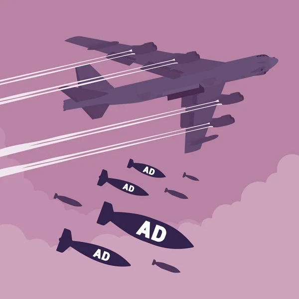 Bomber and Ad bombing — Stock Vector