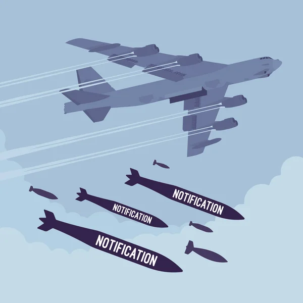 Bomber and Notification bombing — Stock Vector