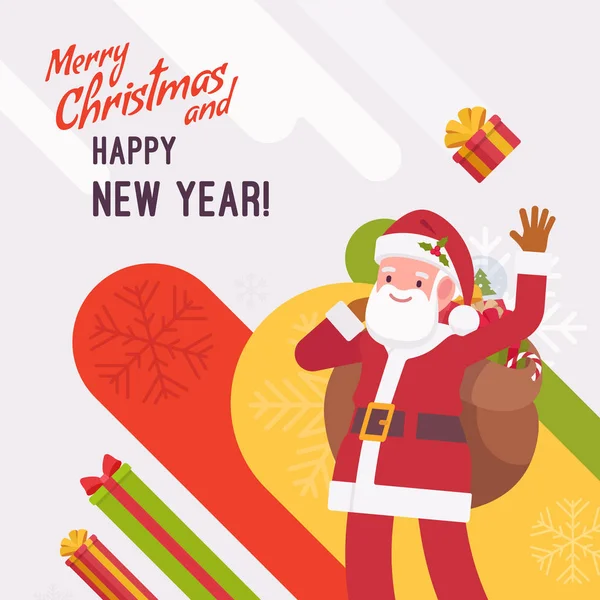 Νέο έτος και την χριστουγεννιάτικη κάρτα πρότυπο — Διανυσματικό Αρχείο