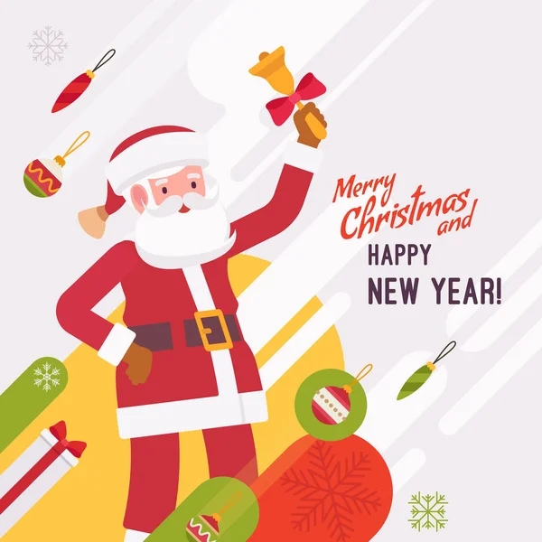 Νέο έτος και την χριστουγεννιάτικη κάρτα πρότυπο — Διανυσματικό Αρχείο