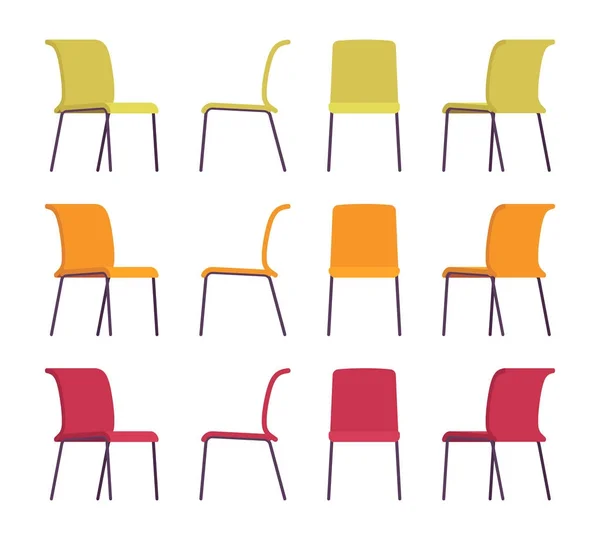 Zestaw krzeseł biurowych w różnych kolorach — Wektor stockowy