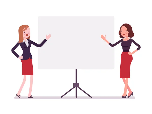 Vrouwelijke ondernemers op de presentatie — Stockvector