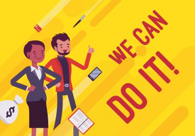 Yapabiliriz. İş motivasyon posteri