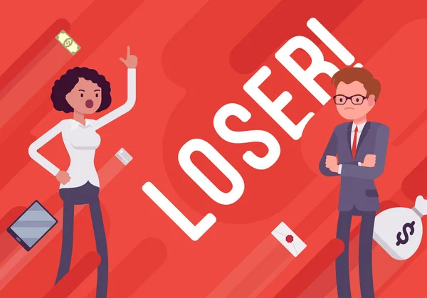 Förloraren. Business ogenomskinlighet affisch — Stock vektor