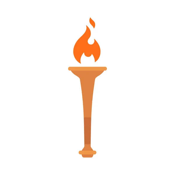 Torch with bright flame — Stock Vector