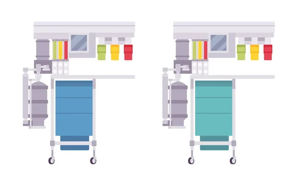 Anesthesia machine set — Stock Vector