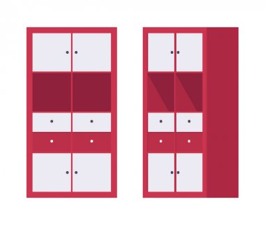 Depolama kabine ofis kırmızı