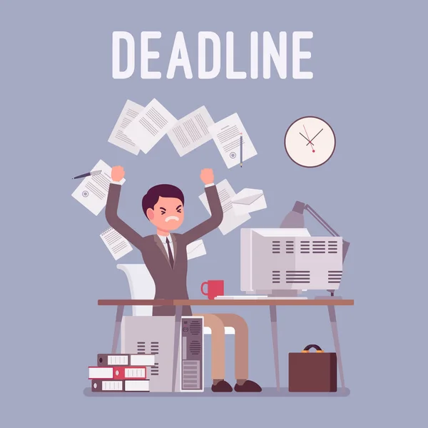 Deadline in paper work — Stock Vector