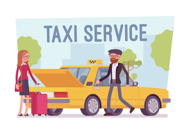 Locandina servizio taxi — Vettoriale Stock