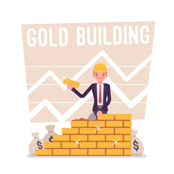 Bauplakat aus Gold — Stockvektor