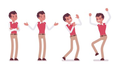 Genç erkek ofis çalışanı olumsuz duygular gösterilen kümesi