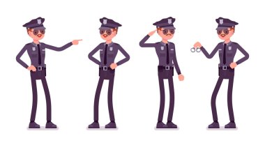 Genç mutlu polis memuru