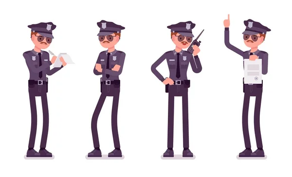 Mladý policista nespokojeni se svou práci — Stockový vektor