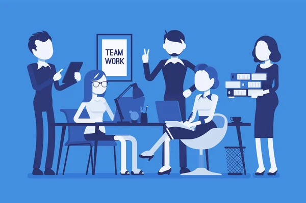 Teamwerk in office — Stockvector