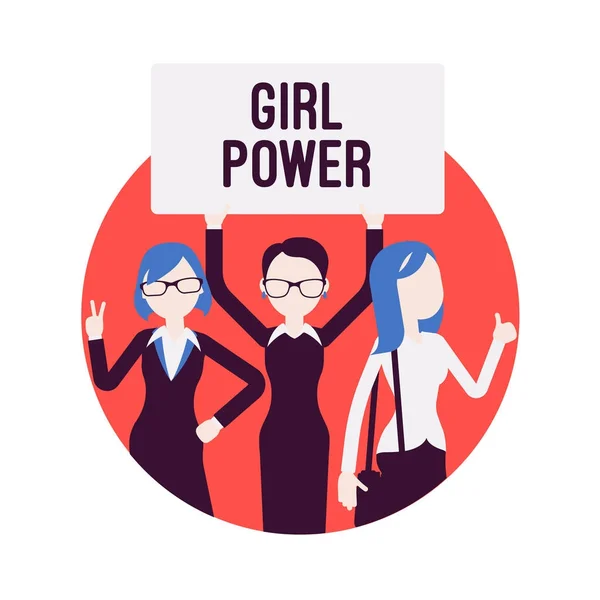 Poster kekuatan gadis - Stok Vektor