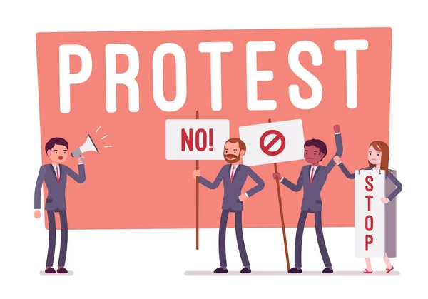 Protestando contra pessoas em greve —  Vetores de Stock