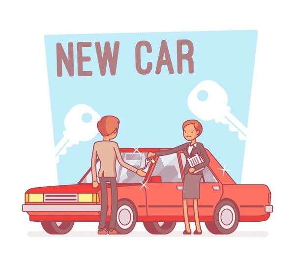 New car buying — Stock Vector