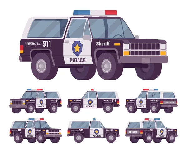 Sheriff coche todoterreno — Vector de stock