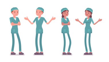 Negatif duygular içinde erkek ve kadın hemşire