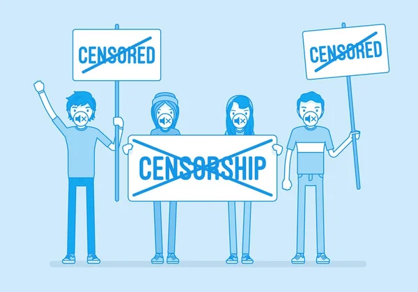 No censorship demonstration — Stock Vector