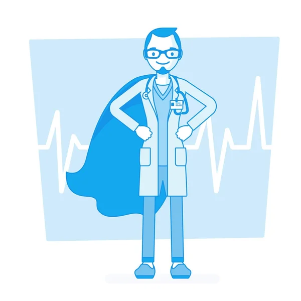 Super male doctor — Stock Vector