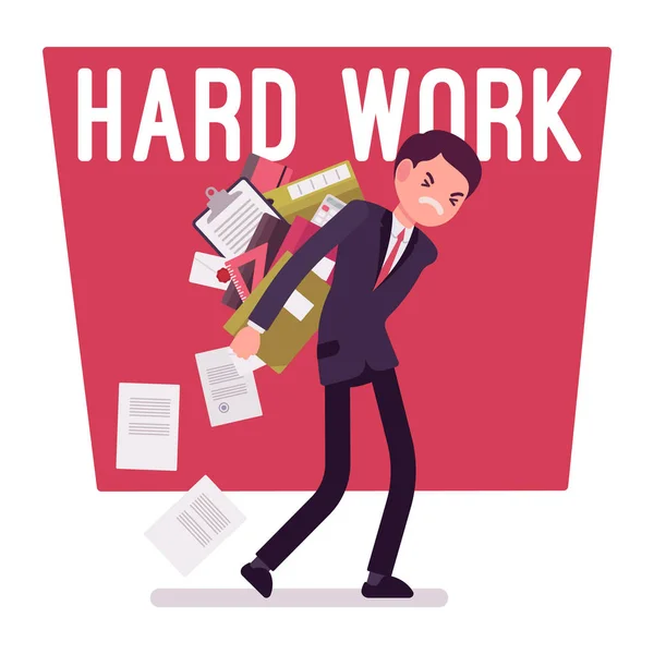 Trabalho duro homem — Vetor de Stock
