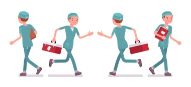 erkek hemşire yürüyüş