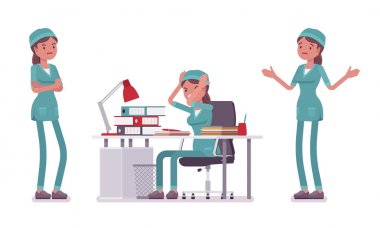 Negatif duygular içinde kadın hemşire