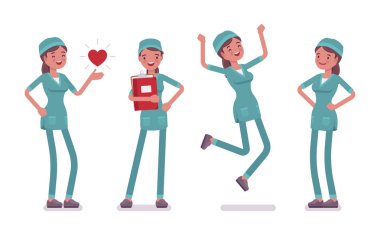 Olumlu duygular içinde kadın hemşire