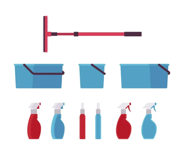 Outils et équipement de nettoyage des fenêtres — Image vectorielle