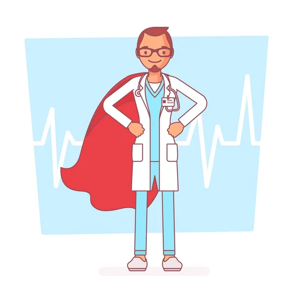 Super male doctor — Stock Vector