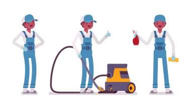 Erkek hademe elektrikli süpürge ile ayakta