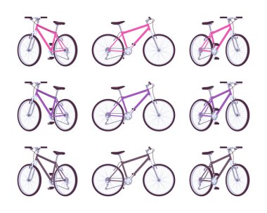 Spor Bisiklet pembe, mor, siyah renk kümesi