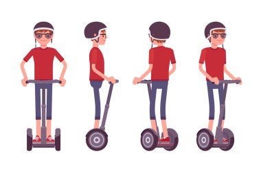 Siyah bir elektrikli scooter kişini