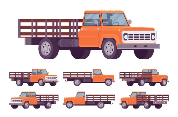Turuncu boş kamyon — Stok Vektör