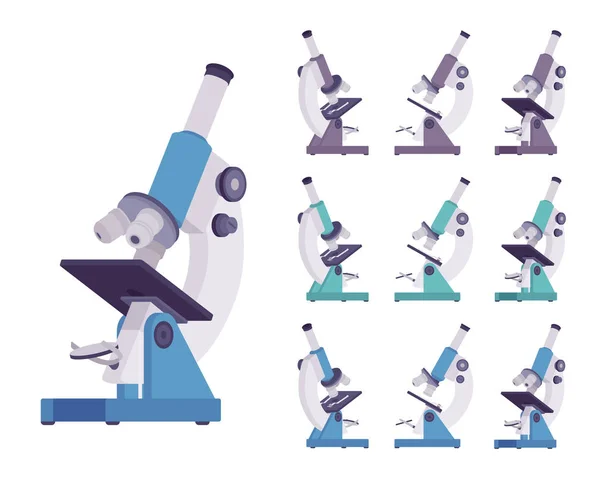 현미경 광학 악기 세트 — 스톡 벡터