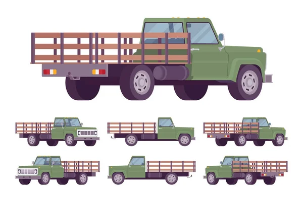 Groene lege vrachtwagen — Stockvector