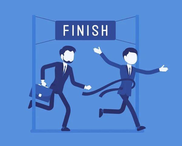 Businessmen at finish line — Stock Vector