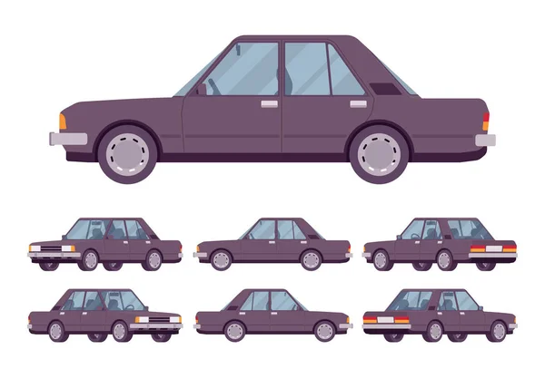 Zwarte sedan set — Stockvector