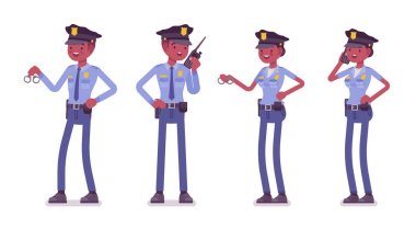 Genç polis memurlarının çalışma siyah