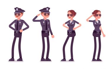 Genç polis memuru ayakta
