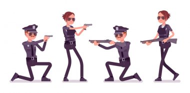 Genç polis memuru silahlı