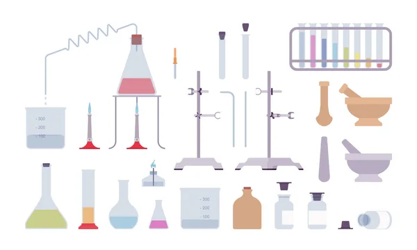 Chemisch laboratoriumapparatuur en instrumenten — Stockvector